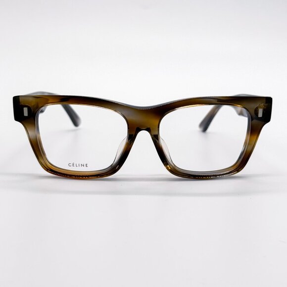 NEW CELINE CL50011F 055 EYEGLASSES WOMEN BROWN RECTANGULAR EYEWEAR CELINE - Picture 3 of 10
